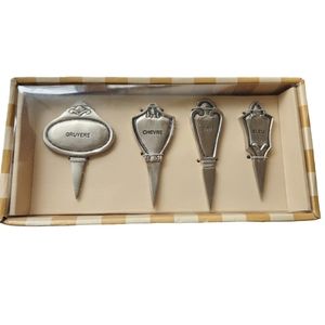 Bombay cheese board silver cheese markers NIB